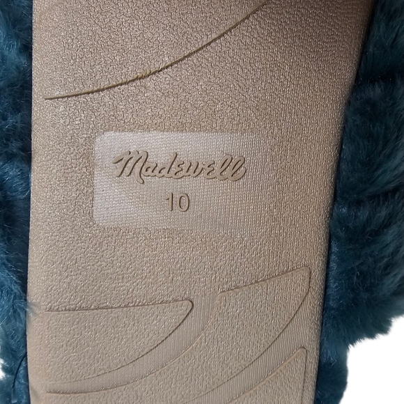 NWT Madewell Plush Cozy Faux Fur Slippers - Forest Green Size 10 - Picture 7 of 7